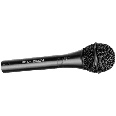 Microphone SVEN MK-100 (Wired, dynamic, metal, cable 4.0 m, 6.3/3.5mm Jack, cardioid, black)