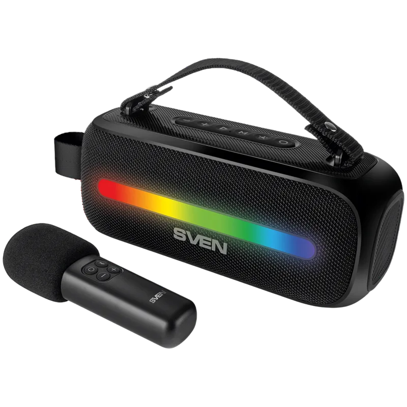 Speaker SVEN PS-255, black (12W, Bluetooth, FM, USB, karaoke mic, 3600mAh)