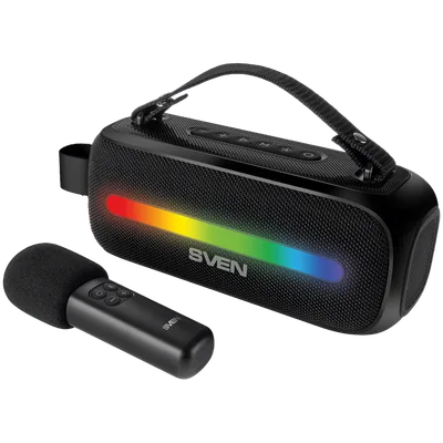 Speaker SVEN PS-255, black (12W, Bluetooth, FM, USB, karaoke mic, 3600mAh)