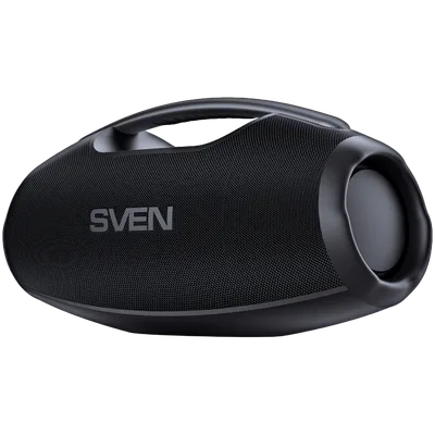 Portable speaker SVEN PS-990, black, power output 180W (RMS), TWS, Bluetooth, RGB backlight, Waterproof (IPx7), USB, Lithium battery, Battery life – up to 16 hours