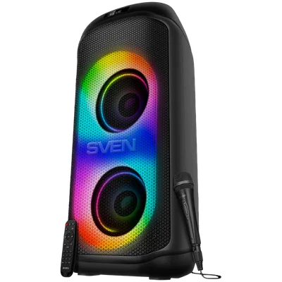 Speaker SVEN PS-1050, black (200W, TWS, Bluetooth, FM, USB, microSD, LED-display, 7200mAh)