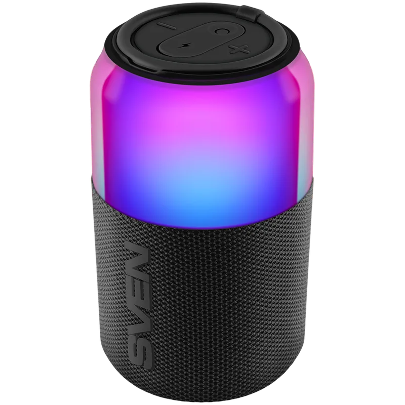 portable speaker SVEN PS-130, red, power output 10W (RMS), TWS, Bluetooth, USB, lithium battery