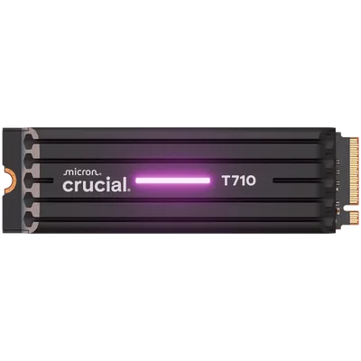 CRUCIAL T710 2TB PCIe Gen5 NVMe M.2 2280 SSD up to 14500 MB/s read and 13800 MB/s write, with heatsink