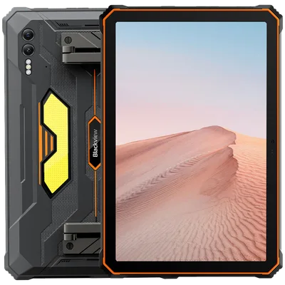 Blackview Rugged Tab Active 10 Pro 10.95-inch FHD+IPS 1920x1200 90Hz Corning 3th 12GB/512GB MT6878 Octa-core 2.5GHz 50MP Front/108MP+20MP Rear Camera infared nught vision 30000mAh NO Charging Android 14 up to 15 NFC Camping lights MIL-STD-810H Orange