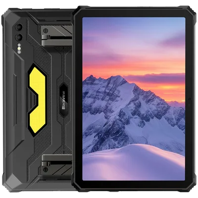 Blackview Rugged Tab Active 10 Pro 10.95-inch FHD+IPS 1920x1200 90Hz Corning 3th 12GB/512GB MT6878 Octa-core 2.5GHz 50MP Front/108MP+20MP Rear Camera infared nught vision 30000mAh NO Charging Android 14 up to 15 NFC Camping lights MIL-STD-810H Black