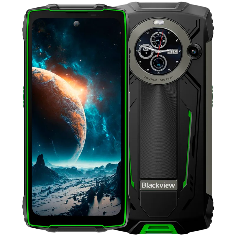 Blackview Rugged BV8200 LTE 6.5-inch FHD+IPS 1080x2400 120Hz Corning 3th + 1.3-inch 360x360 12+256GB MT8781 Octa-core 2.2GHz 8800mAh NO Charger CAM Front 32MP Rear 50+13MP IP68/IP69K/MIL-STD-810H NFC Fingerprint Green