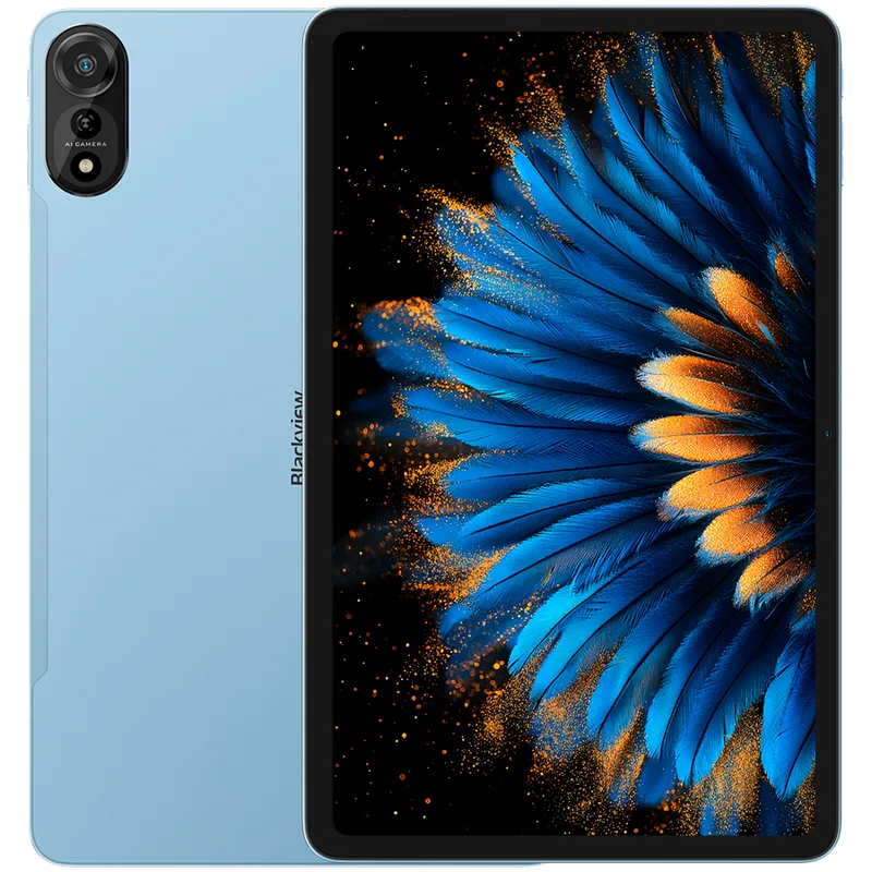 Blackview MEGA 2 SET LTE 12-inch FHD+IPS 1200x2000 60Hz 12GB+256GB Unisoc T615 Octa-core 1.6GHz Cam Front 8MP Rear 16MP 9000mAh+Charging 18W Fast / Cable Film Case Stylus Mouse Keyboard EN Netflix HD Android 15 Ice Blue