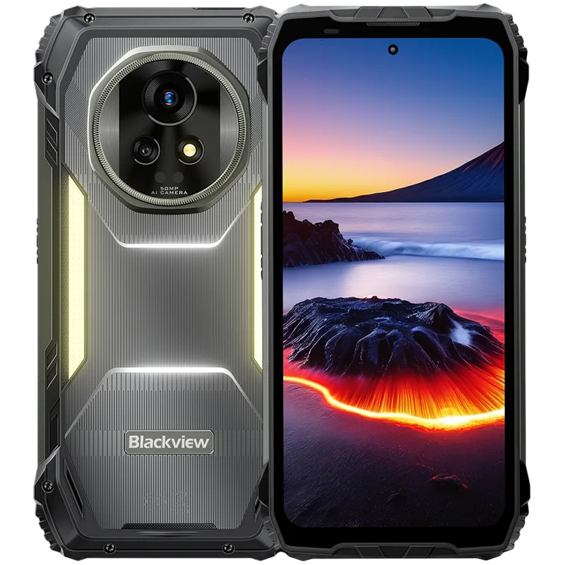 Blackview XPLORE 2 Projector Rugged phone 5G 6.73-inch AMOLED 3200x1440 120Hz+projector 100-inch 100lm 12+256Gb MTK Dimensity 8300 Oca-core 3.35Ghz Cam 50+50+20MP Night vision 20000mAh MIL-STD Android 15 Black