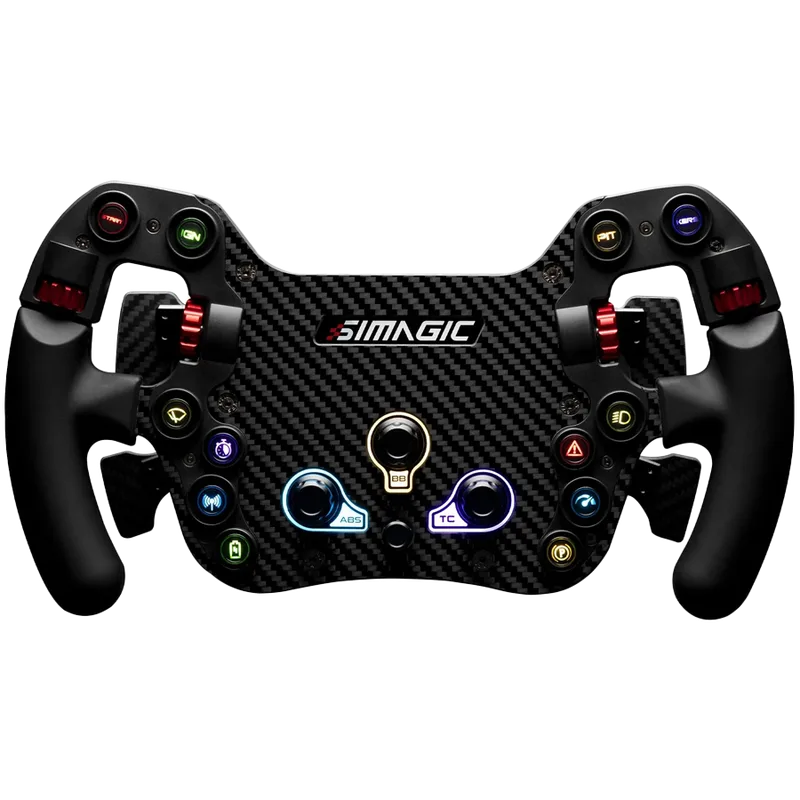 SIMAGIC FX Steering Wheel, Carbon Fiber, QR50, Shifters + Dual Clutch, S204