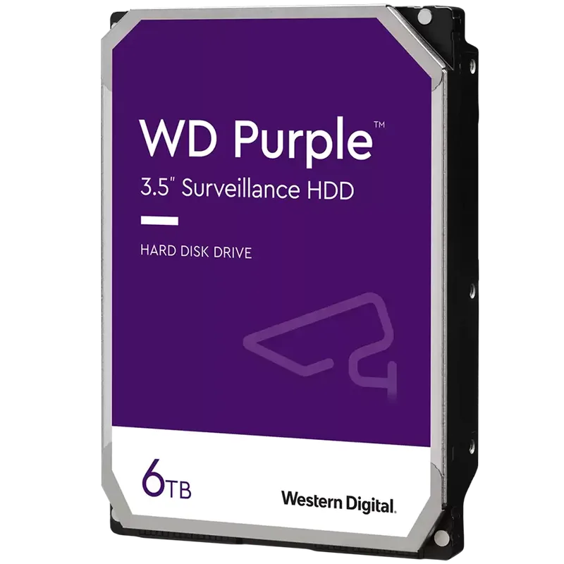 HDD Video Surveillance WD Purple 6TB CMR, 3.5'', 256MB, SATA 6Gbps, TBW: 180