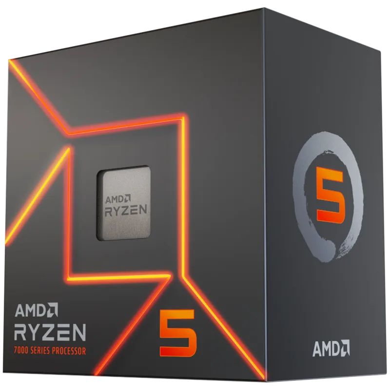 CPU|AMD|Desktop|Ryzen 5|7600|Raphael AM5|3800 MHz|Cores 6|32MB|Socket SAM5|65 Watts|GPU Radeon|BOX|100-100001015BOX