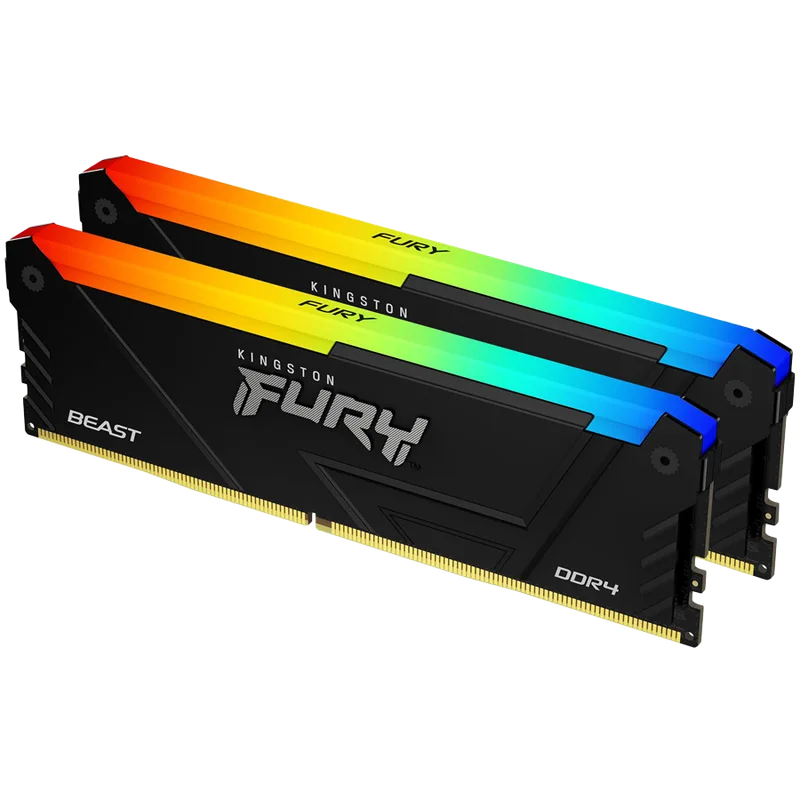 Kingston 16GB 3200MT/s DDR4 CL16 DIMM (Kit of 2) FURY Beast RGB