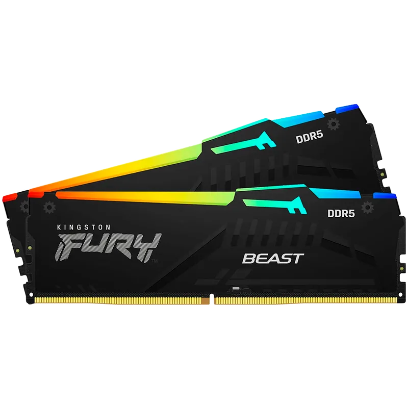 Kingston 32GB 6400MT/s DDR5 CL32 DIMM (Kit of 2) FURY Beast RGB EXPO