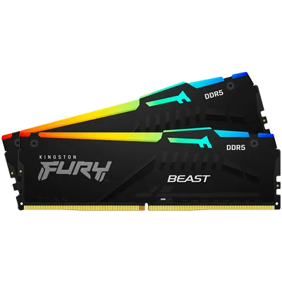 Kingston 32GB 6400MT/s DDR5 CL32 DIMM (Kit of 2) FURY Beast RGB EXPO