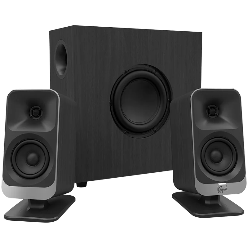 Klipsch ProMedia Lumina 2.1 Gaming Audio System with Subwoofer and LED Lighting Effects Built-in, Black