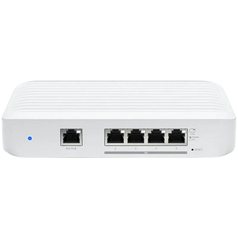 Layer 2 switch with (4) 10GbE RJ45 ports and (1) GbE, 802.3at PoE+ RJ45 input.The Switch Flex XG (USW Flex XG) is a fully managed, mult-gigabit, Layer 2 switch with (4) 10GbE RJ45 ports and (1) GbE PoE input. The USW Flex XG sports slim, compact ho