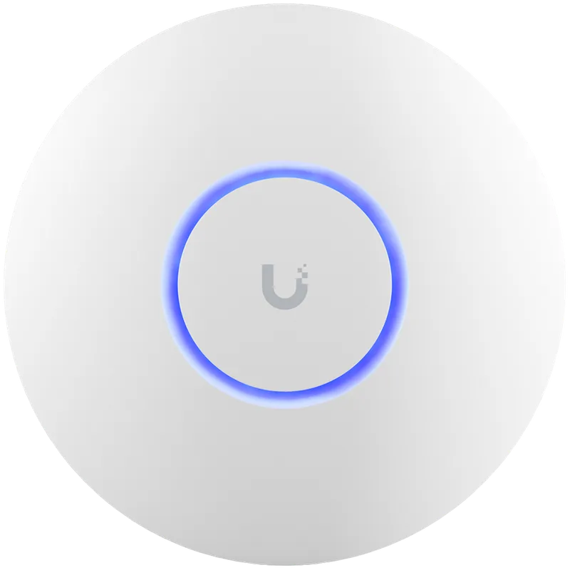 UBIQUITI U6+, WiFi 6, 4 spatial streams, 140 m² (1,500 ft²) coverage, 300+ connected devices, Powered using PoE, GbE uplink.