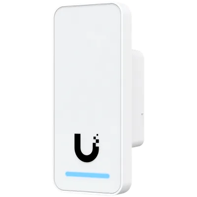UniFi Access 2nd generation compact indoor/outdoor reader for organizations, with integrated welcome speaker and LED flash