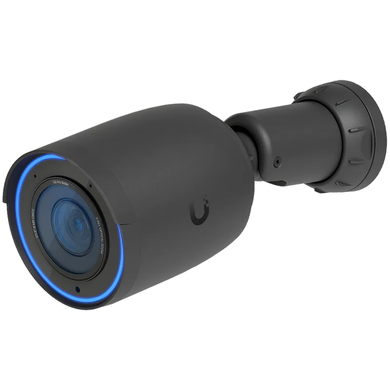 UBIQUITI UVC-G6-Pro-Bullet-B All-weather 4K PoE+ camera with a Multi-TOPS AI engine, 2.36x optical zoom, and a large 1/1.2" CMOS sensor for exceptional low-light clarity and long-range IR night vision