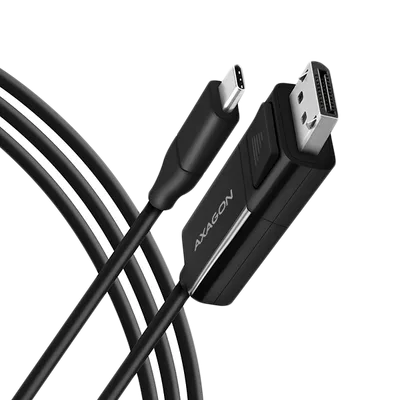 Active USB-C -> DisplayPort cable - adapter AXAGON RVC-DPC for connecting a DisplayPort monitor/TV/projector to a notebook or mobile phone using USB type C connector.