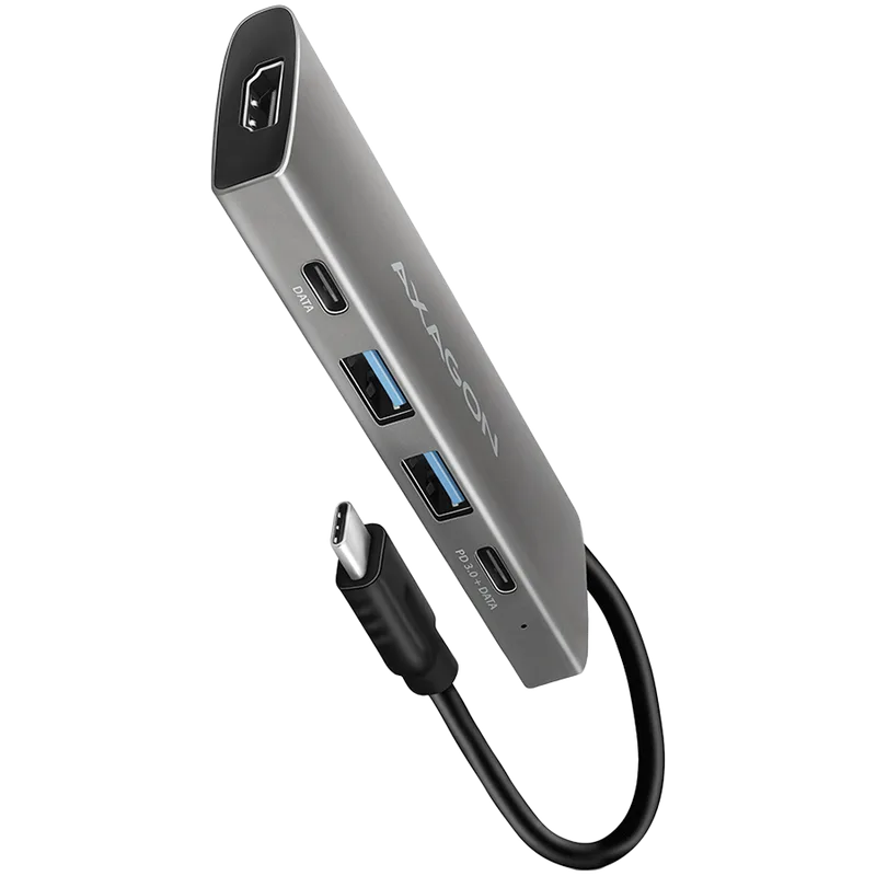 AXAGON HMC-5G2 2x USB-A + 2x USB-C + HDMI, USB-C 3.2 Gen 2 10Gbps hub, PD 60W, 13cm USB-C cable