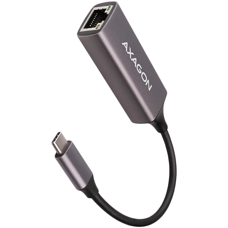 AXAGON ADE-TRC Type-C USB3.2 Gen 1 - Gigabit Ethernet 10/100/1000 Adapter, metal, titan grey