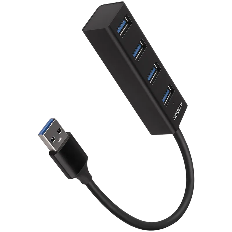 AXAGON HUE-M1A 4x USB3.2 Gen 1 MINI hub, metal, 20cm USB-A cable