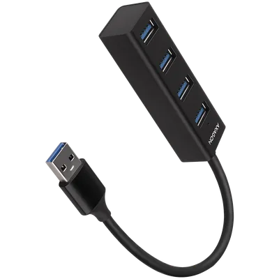 AXAGON HUE-M1A 4x USB3.2 Gen 1 MINI hub, metal, 20cm USB-A cable