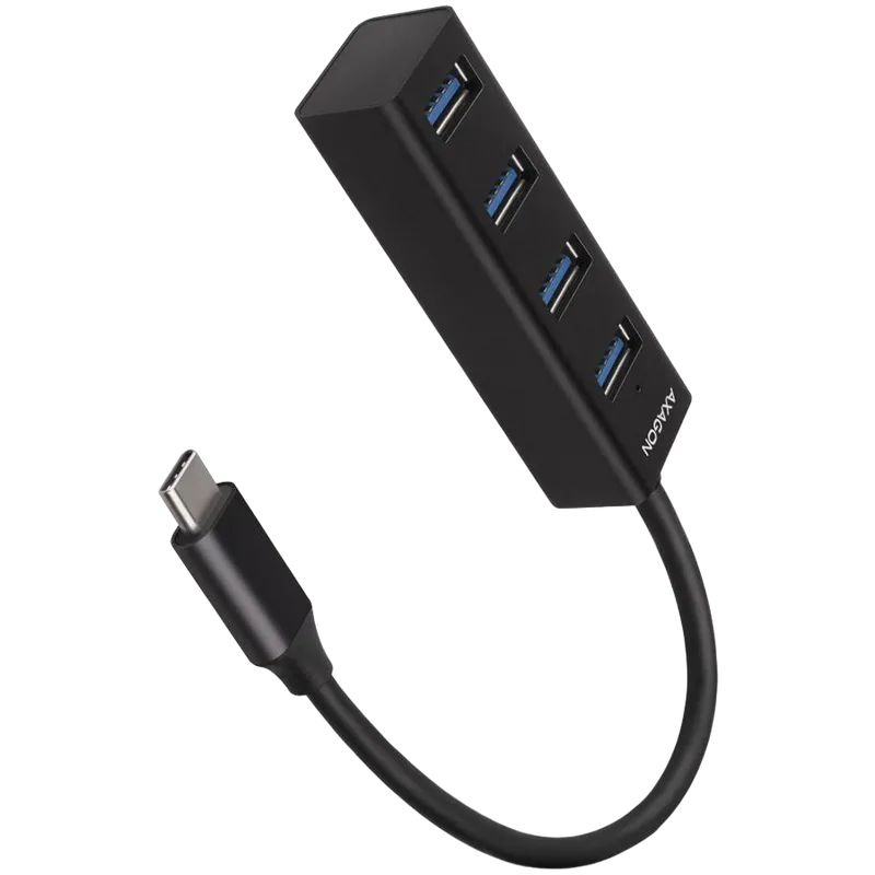 AXAGON HUE-M1C 4x USB3.2 Gen 1 MINI hub, metal, 20cm USB-C cable