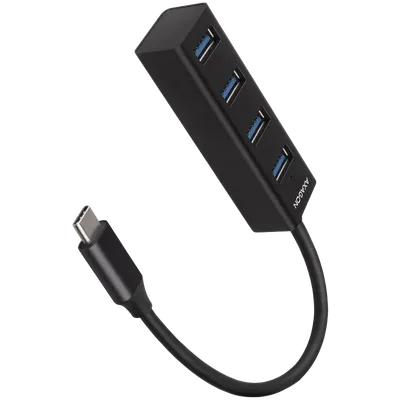 AXAGON HUE-M1C 4x USB3.2 Gen 1 MINI hub, metal, 20cm USB-C cable