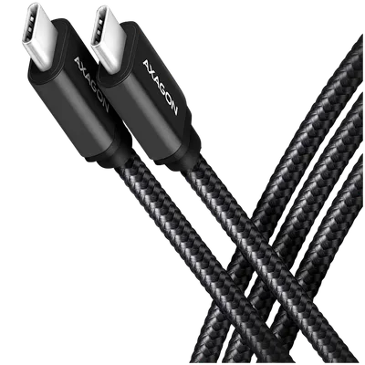 Axagon Data and charging USB 3.2 Gen 1 cable length 1 m. PD 60W, 3A. Black braided.