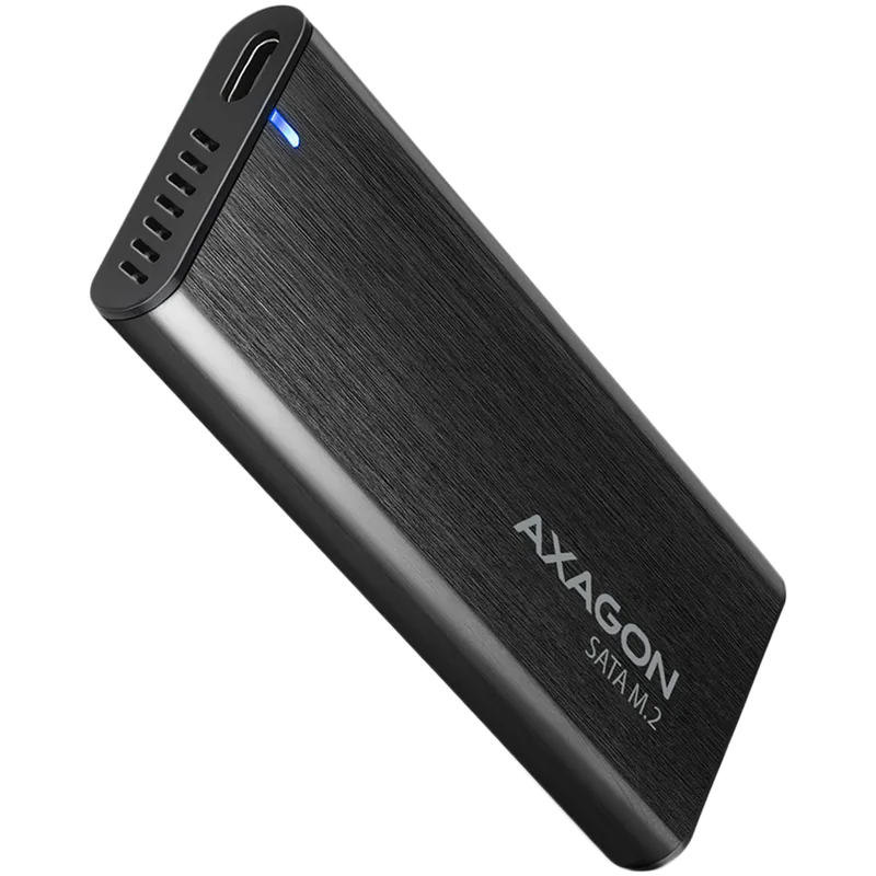 AXAGON EEM2-SBC, M.2 SATA screwless RAW box, black, SuperSpeed USB-C 10 Gbps