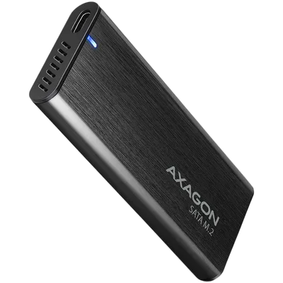 AXAGON EEM2-SBC, M.2 SATA screwless RAW box, black, SuperSpeed USB-C 10 Gbps