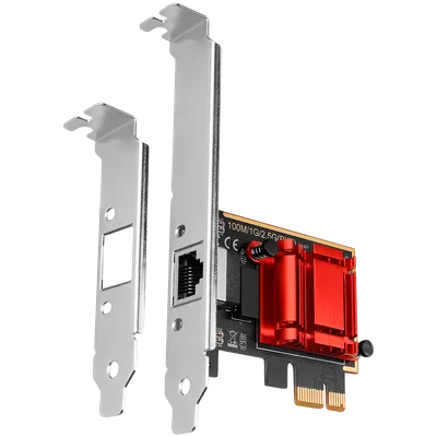 PCI-Express network card with 2.5 Gbit/s transmission rate and PXE support.