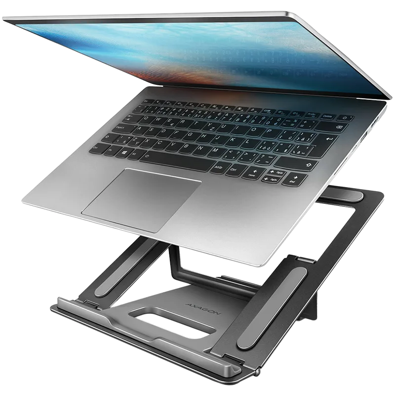 Axagon STND-L NOTEBOOK STANDAluminum stand for 10'' – 16'' notebooks. Four adjustable positions.