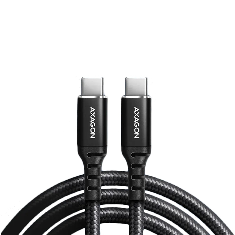 Axagon Data and charging USB 2.0 cable length 3 m. 3A. PD 60W, 3A. Black braided.