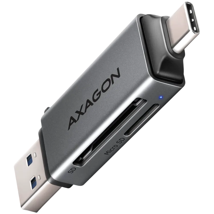 Axagon CRE-DAC External, Type-C+Type-A 2-slot SD/microSD