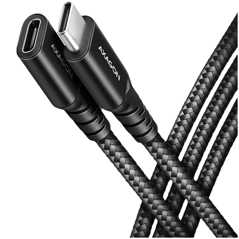 Extension USB 20Gbps cable length 0.5 m. PD 240W, 5A, 8K HD video. Black braided.