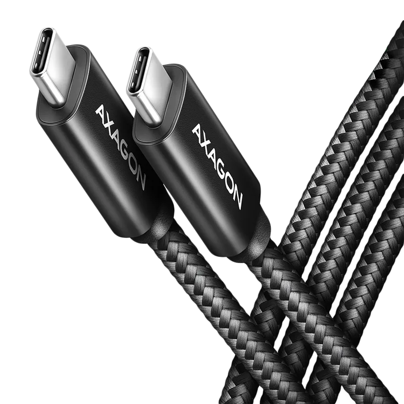 Axagon Data and charging USB 480Mbps cable length 2.5 m. PD 240W, 5A. Black braided.