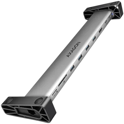 AXAGON HMC-10HLS, USB 5Gbps hub, 4x USB-A, HDMI 4K/60Hz, RJ-45, SD/microSD, PD 100W, 25cm USB-C cable