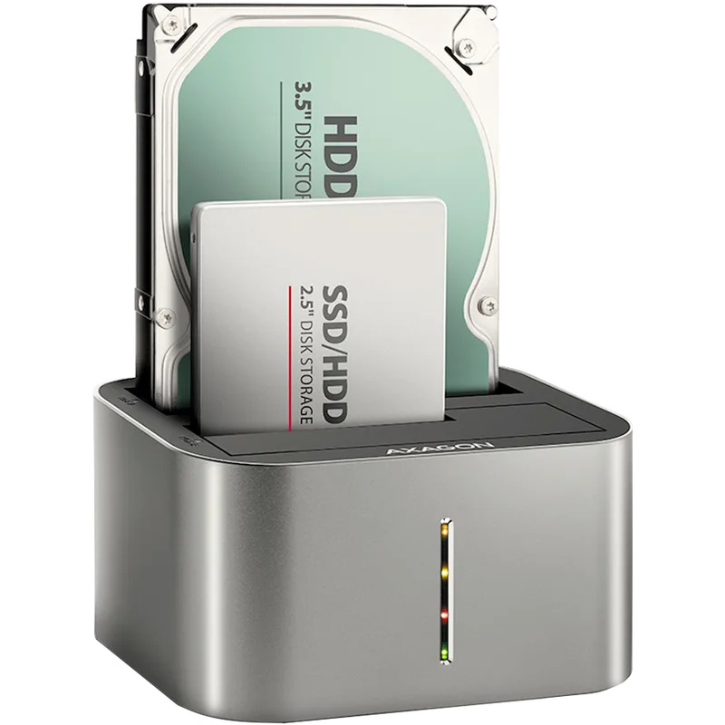 AXAGON ADSA-DC USB3.2 Gen1 - 2x SATA 6G CLONE DUAL HDD Dock Station ASMedia