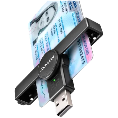 Axagon Foldable pocket USB-A contact Smart / ID card reader.
