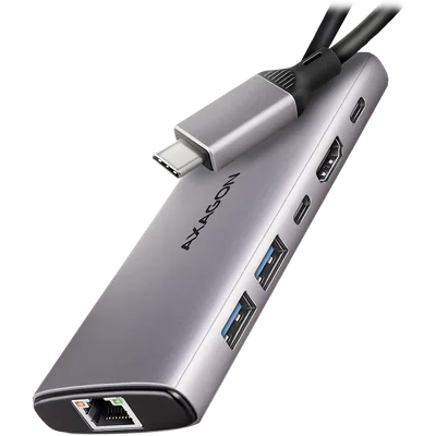 AXAGON HMC-6G2L 2x USB-A 10Gbps, 1x USB-C 10Gbps, 4K/60Hz HDMI, RJ-45, USB 3.2 Gen 2 hub, PD 100W, 15cm USB-C cable