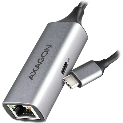 AXAGON ADE-TXPD USB-C USB3.2 Gen 1 -  Gigabit Ethernet + PD 100W, Switch comp., metal, grey