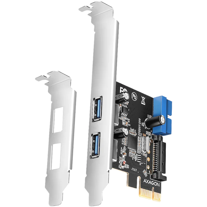 AXAGON PCEU-232RS PCIe card - 2+2x USB 5Gbps port, SATA power, Renesas PD720201, SP & LP