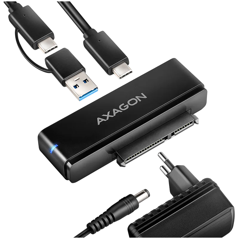 AXAGON ADSA-FPX USB-C 10Gbps - SATA 6G 2.5''/3.5'' SSD/HDD FAST PORT X adapter incl. AC, adapter USB-C - USB-A