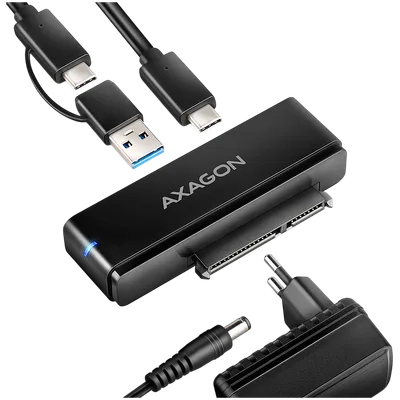 AXAGON ADSA-FPX USB-C 10Gbps - SATA 6G 2.5''/3.5'' SSD/HDD FAST PORT X adapter incl. AC, adapter USB-C - USB-A