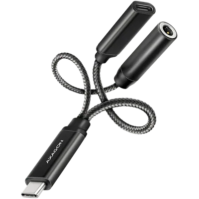 AXAGON ADA-HCPD USB-C to 3.5mm jack - Hi-Res DAC audio adapter, 384kHz/32bit, PD 60W 3A
