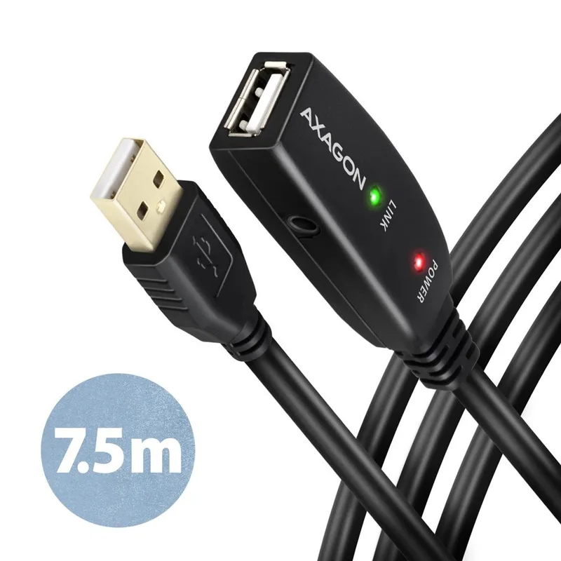 AXAGON ADR-207 USB 2.0 A-M - A-F active extension/repeater cable 7.5m