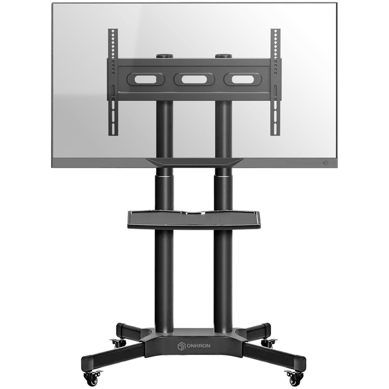 ONKRON Mobile TV Stand Rolling TV Cart for 40 to 65 Inch LCD LED TV Screens, Black
